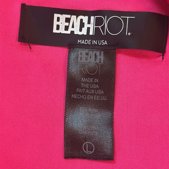 Beach Riot Emmy Bikini Bottom Fuchsia Red Neon Pink Colorblock - Picture 6 of 7